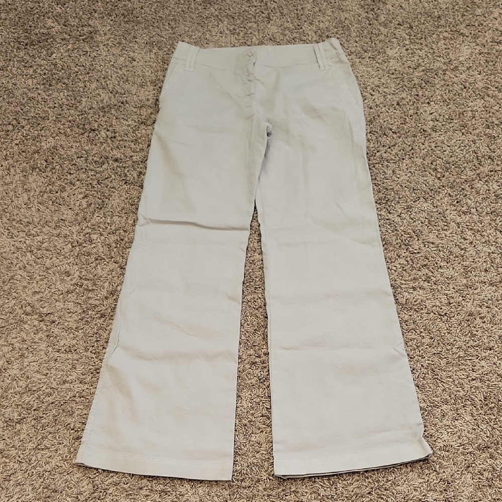 120% Lino Trouser Gray Linen Blend Wide Leg Pant Resort Coastal Vaca 46 EU 10 US
